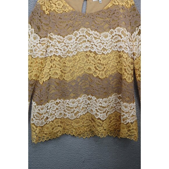 Blushing Heart All Lace Long Bell Sleeve Tunic-Sheer-Lined-Large-Cottagecore - Picture 2 of 12